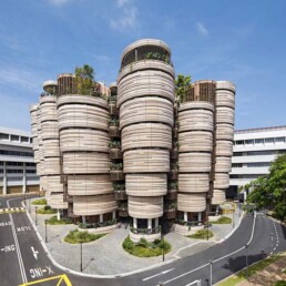 Completed in 2015, the Learning Hub at Nanyang Technological University in Singapore, or The Hive, is a collection of handmade concrete towers with a central space that fosters informal collaborative learning. The building, which consists of 12 eight storey towers, was Heatherwick Studio’s first major building in Asia.